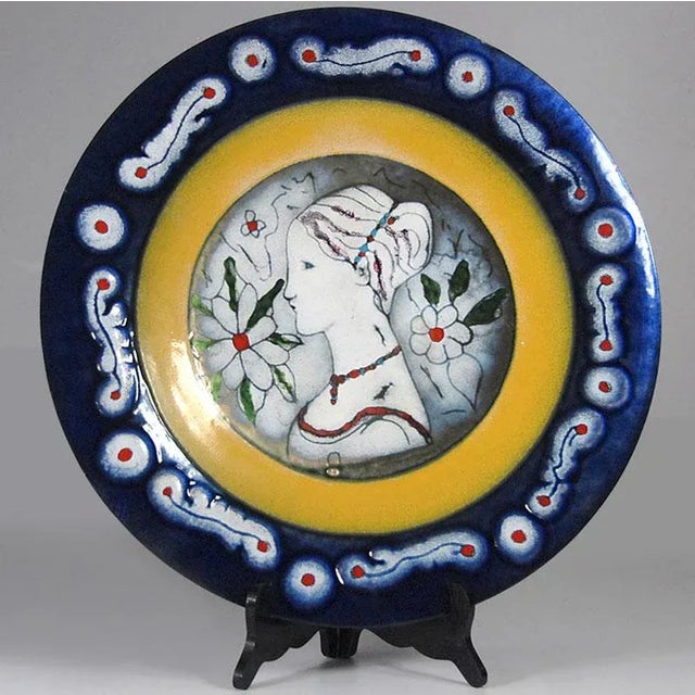 Mid-Century Modern Italian Enameled Plate from Atelier Cellini, 1960s For Sale - Image 3 of 11