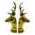 Mid 20th Century Hollywood Regency Style Brass Stag Bust Bookends - a Pair For Sale