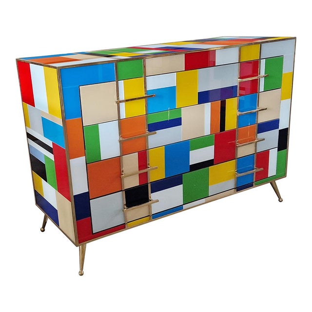 1980s Vintage Chest of Drawers in Murano Glass, 1980s For Sale - Image 5 of 9