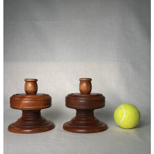 Mid Century Modern Solid Wood Turned Taper Candleholders, a Pair For Sale - Image 10 of 12