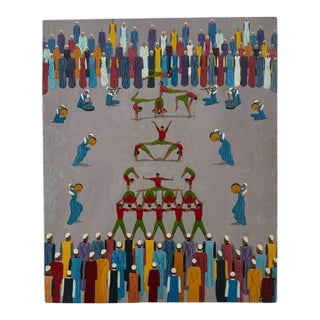 Jalil Moukim, (North African B. 1958) Oil on Canvas Board Painting For Sale