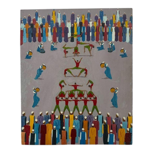 Jalil Moukim, (North African B. 1958) Oil on Canvas Board Painting