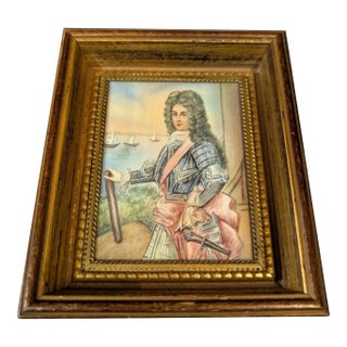 19th Century Miniature Watercolor of a British Seaman For Sale