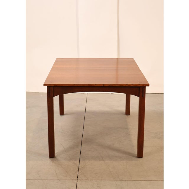 Stickley Mission Collection Harvey Ellis Inlaid Oak Extendable Dining Table For Sale - Image 15 of 18
