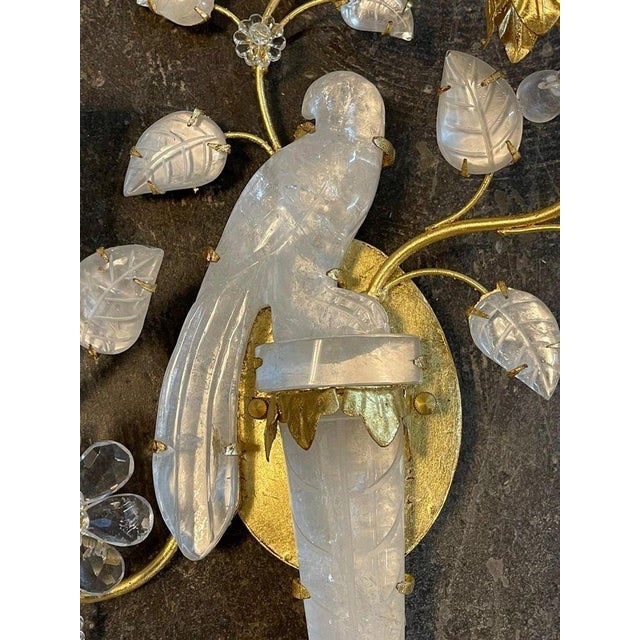 Transitional Bagues Manner Rock Crystal Sconces - Pair For Sale - Image 3 of 9