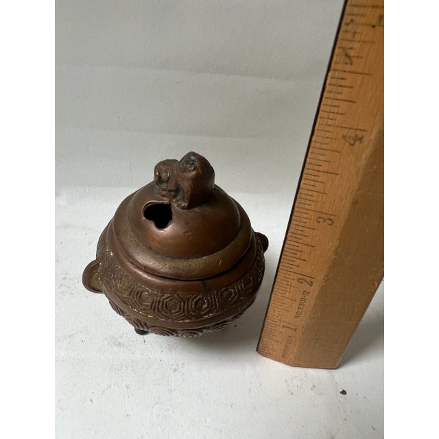 Mid 20th Century High Relief Bronze Foo Dog Asian Incense Burner For Sale In Washington DC - Image 6 of 13