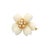 A contemporary brooch featuring a floral design, crafted with white onyx petals. The center is adorned with round white...