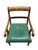 Neoclassical Revival Chair with Green Leather Seat For Sale - Image 5 of 6