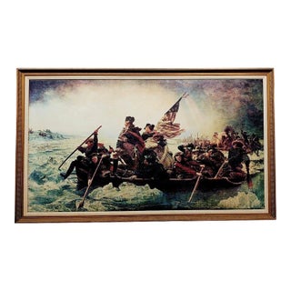 Vintage Print of Emanuel Leutze's 1851 Painting " Washington Crossing the Delawe" For Sale