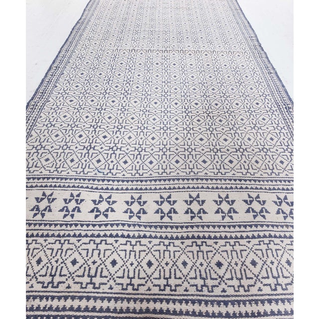 Mid-Century Modern Cotton Agra Runner For Sale - Image 3 of 10