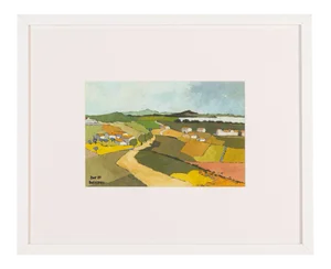 Balearic Islands, Acrylic on Cardboard, Framed