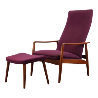 Danish Modern His Lounge Chair w/ an Ottoman by Soren J. Ladefoged, ca. late 1950s, Denmark For Sale
