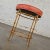 Mid-20th Century Italian Style Round Stool With Rose Damask Seat & Gilt Metal Faux Bamboo Legs For Sale - Image 6 of 13