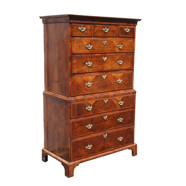 George II Walnut Chest on Chest For Sale