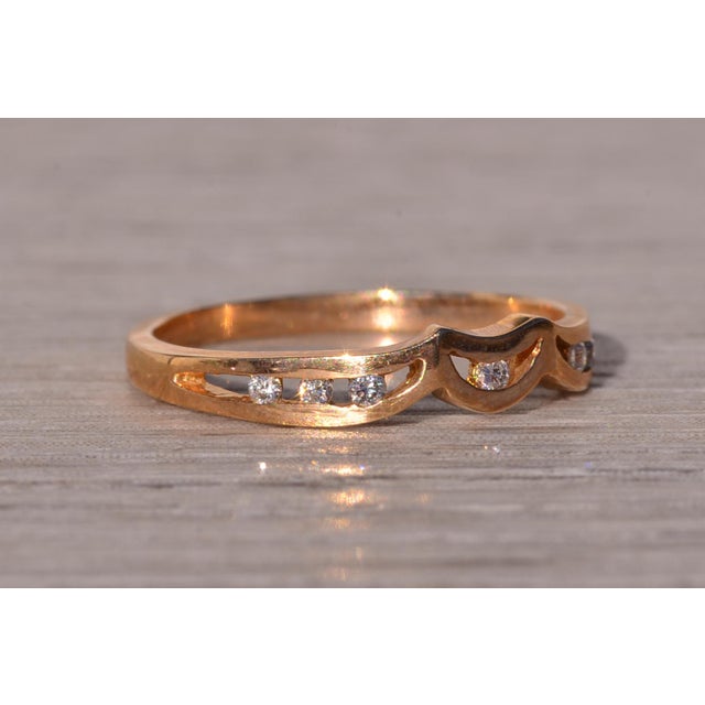 Gold The Moda: Mid Century Modern Yellow Gold and Natural Diamond Ring For Sale - Image 8 of 11