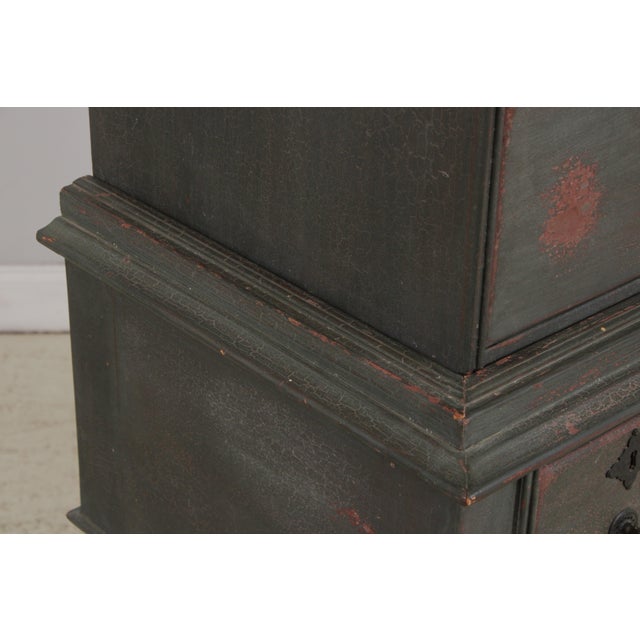 g.l. Sawyer Custom Made Crackle Paint 8 Drawer Highboy For Sale - Image 11 of 14