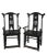 This pair antique Chinese high yoke back armchairs has a back splat adorn with nicely carved Buddhism symbol for peace and...