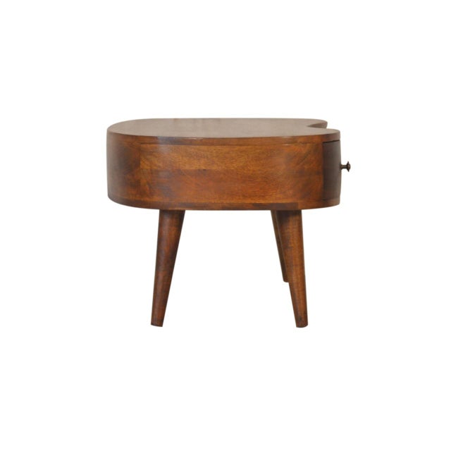 Wood Chestnut Wave Coffee Table With Storage For Sale - Image 7 of 8