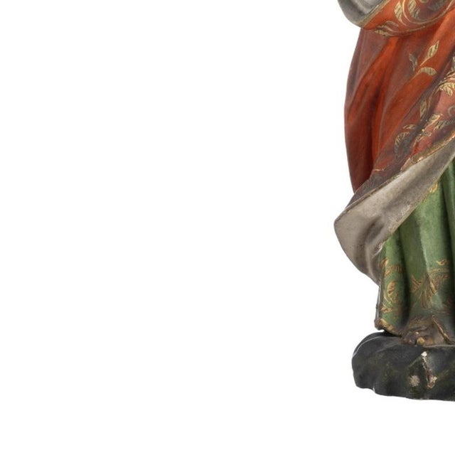 Religious Artist, Saint John the Evangelist, 18th Century, Wood & Silver For Sale - Image 3 of 6
