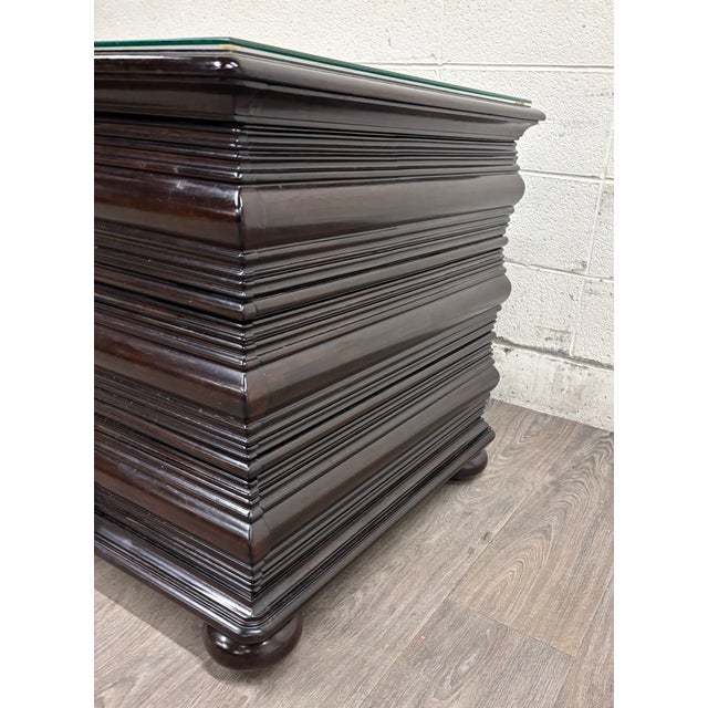 Late 20th Century Vintage Tommy Bahama Royal Kaha Black Sands Mahogany Lamp Table Chest Nightstand For Sale - Image 5 of 16