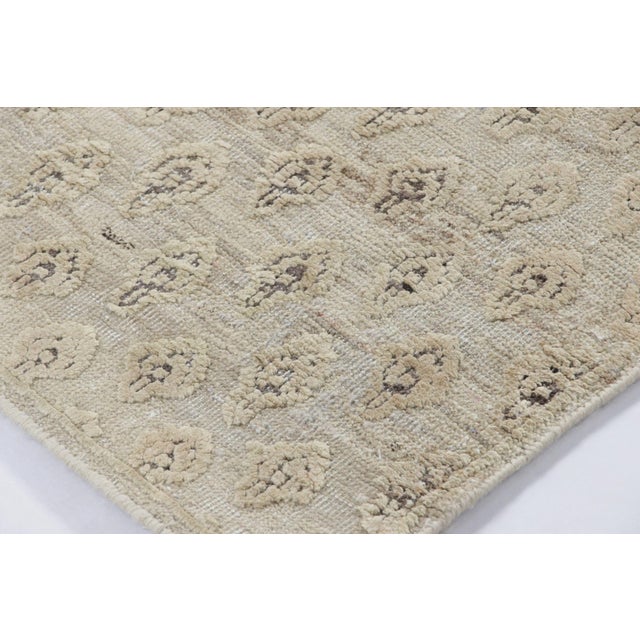 2010s Rug & Kilim’s Block Print Runner Rug, Brown With Cream Floral Motifs For Sale - Image 5 of 7