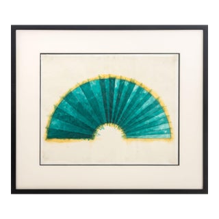 Joseph Lawrence Gardella Green Fan Mixed Media For Sale