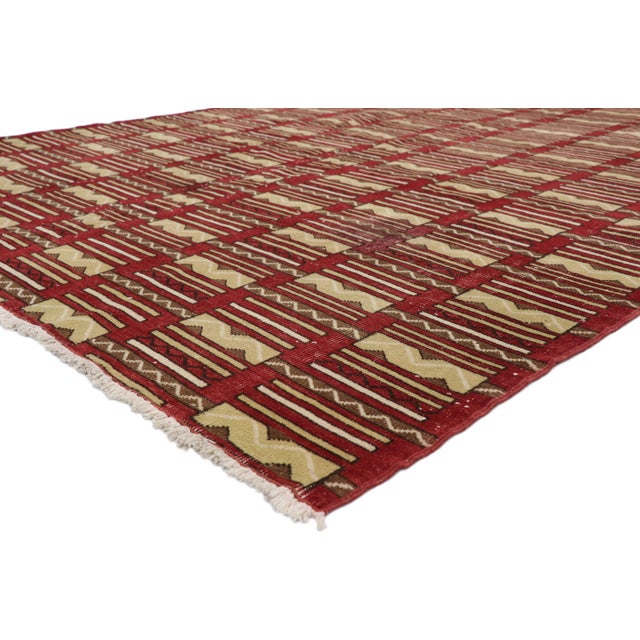 Vintage Zeki Muren Distressed Turkish Sivas Rug -6′11″ × 10