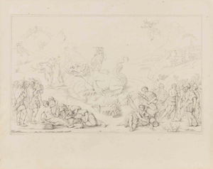 Bernardino Nocchi, Mythological Scene, 19th Century, Etching