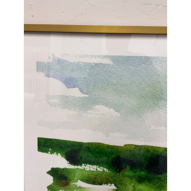 Renee Anne "Meet Me There Study 2" Abstract Landscape Watercolor Print For Sale - Image 4 of 12