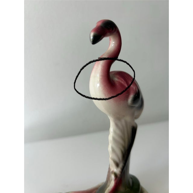 Pink Retro Vintage Flamingo Ash Tray or Cachepot Attributed to California Pottery For Sale - Image 8 of 10