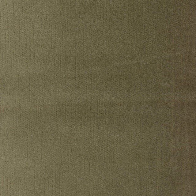 Bunny Williams Home Irving Ottoman in Moss Performance Velvet - Sample For Sale