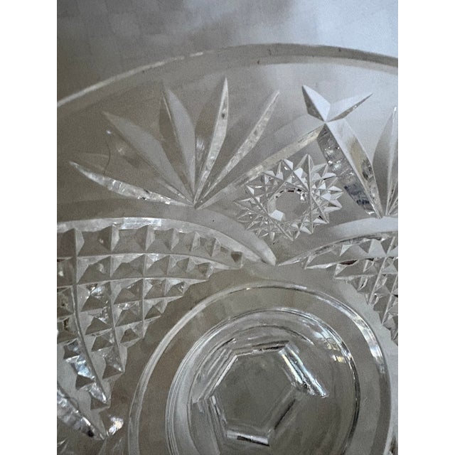 Glass Vintage Waterford Cut Crystal Pedestal Compote For Sale - Image 7 of 10