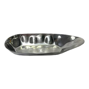 Artistic Hand Punch Marks Stainless Steel Display Oval Rectangular Plate
