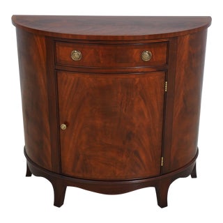 Henkel Harris Figural Mahogany No.5738 Demilune Commode For Sale