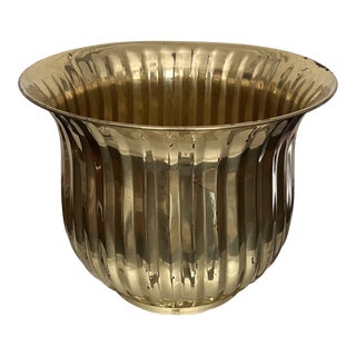 1980s Hollywood Regency Brass Planter For Sale