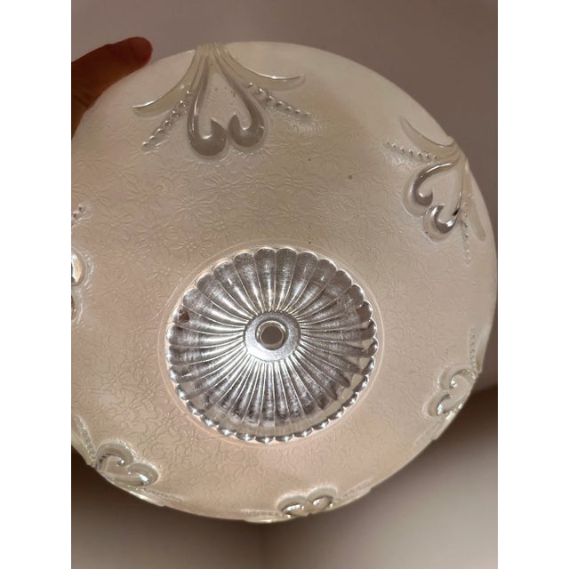 Early 20th Century Art Deco Frosted Glass Ceiling Light Shades - a Pair For Sale - Image 4 of 12