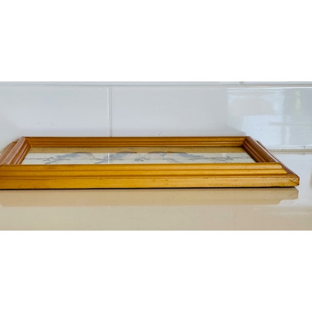 Blue Needlepoint, Fanciful Birds, Vintage For Sale - Image 8 of 11