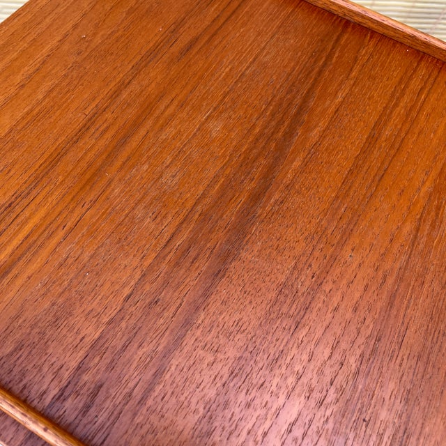 Vintage Mid-Century Modern Danish Adjustable Rolling Tray Table / Cart. Circa 1970s For Sale - Image 15 of 17