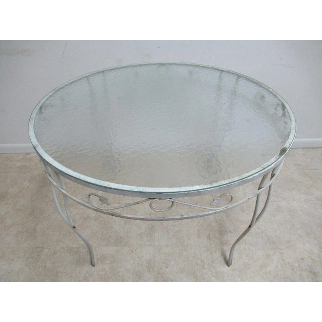 Metal Vintage Round Iron Outdoor Dinette Table For Sale - Image 7 of 11