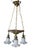 Victorian Antique Victorian Brass Ruffled Glass 4 Light Parlor Pendant Light Chandelier For Sale - Image 3 of 13