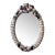 Grotto Oval Shell Mirror in Classic Black ,White and Red For Sale