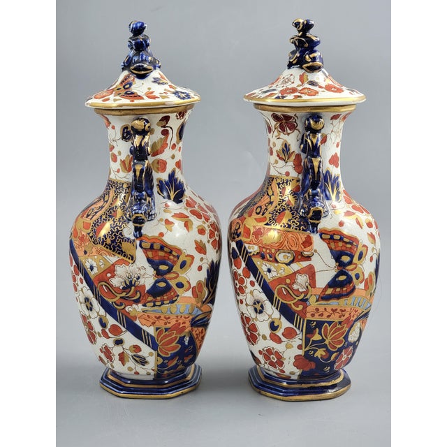 Ceramic Porcelain Lidded Vases from Ridgways Derby, England, 1891-1910, Set of 2 For Sale - Image 7 of 11