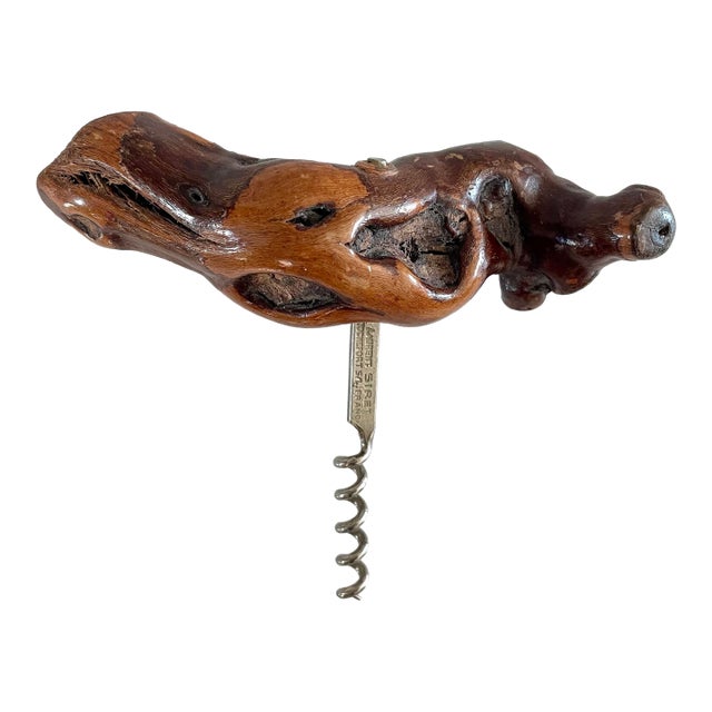 Vintage French Vine Wood Corkscrew Laurent Siret Rochefort Sur France For Sale