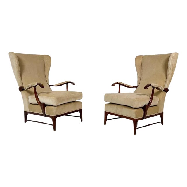 Set of Mid-Century Modern Armchairs attribuited to Paolo Buffa, 1950s For Sale