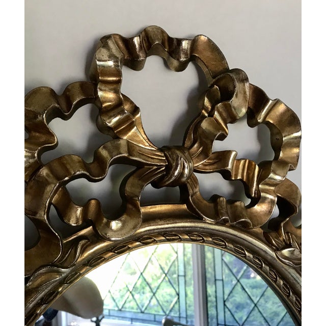Vintage Syroco Oval Wall Mirror With Gold Bow Designs Chairish