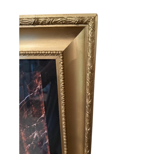 Large Santa & Reindeer Christmas Canvas Print in Gilded Wood Frame, 36” For Sale - Image 4 of 11