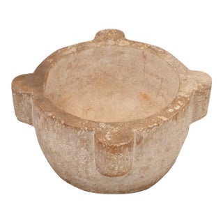 19th Century French Hand-Chiseled Stone Mortar For Sale