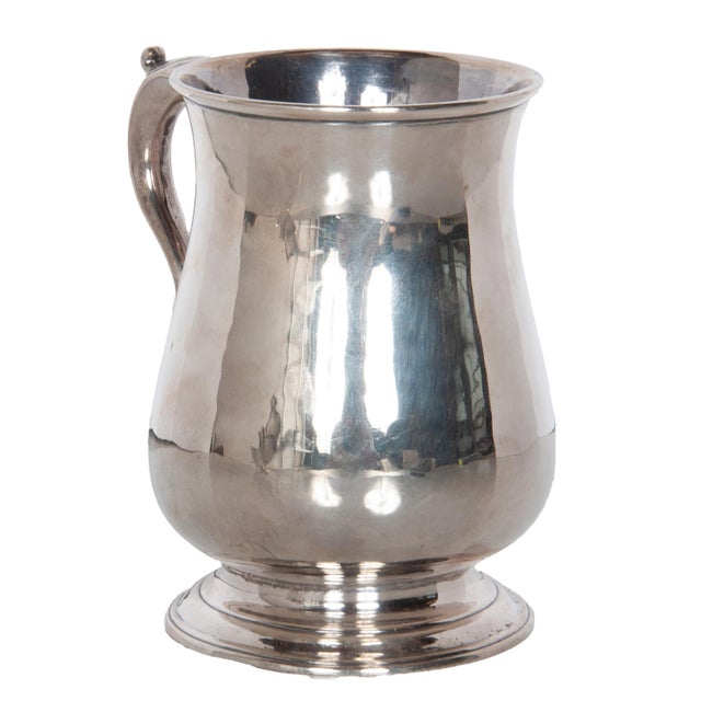 Metal Antique Georgian Sterling Silver Pint Beer Tankard Mug Jacob Marsh London 1770 For Sale - Image 7 of 11