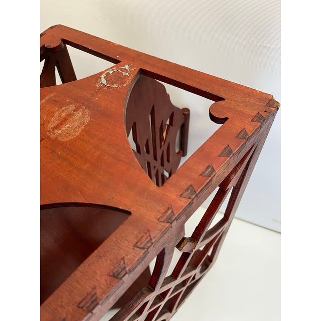 Wood Antique Wood Magazine Rack For Sale - Image 7 of 10
