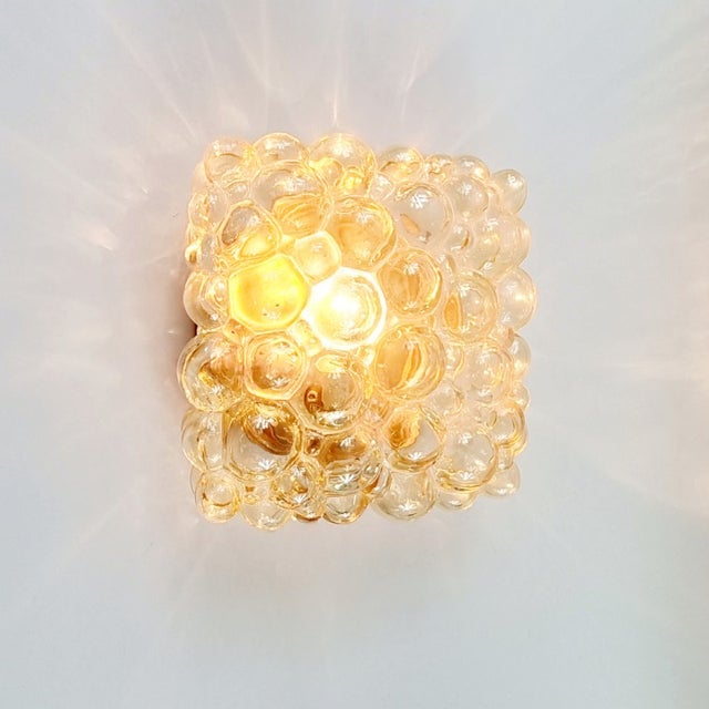 Amber Mid-Century Amber Bubble Glass Wall Light by Helena Tynell for Limburg, Germany, 1970s For Sale - Image 8 of 10